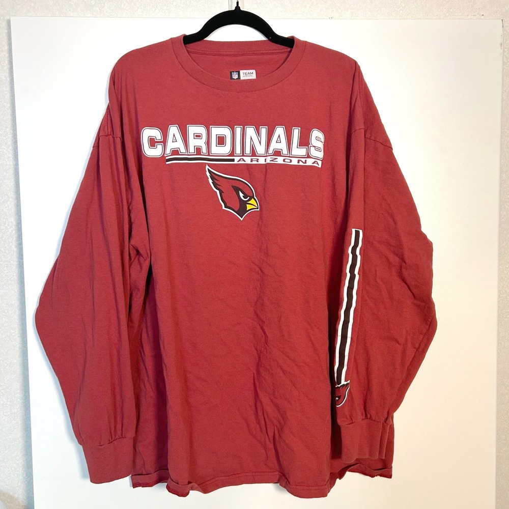 Team Apparel NFL Arizona Cardinals Football Men 2XL red long-sleeved T-shirt